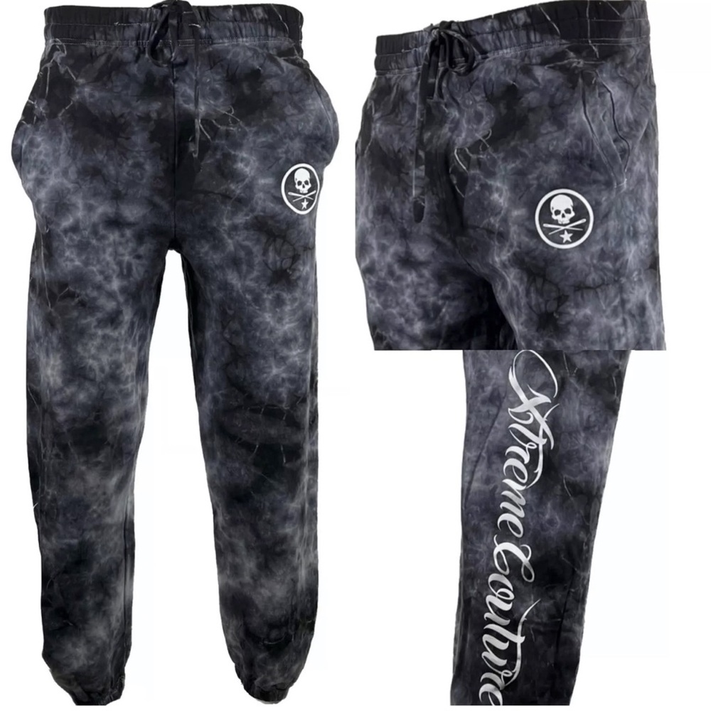 Xtreme Couture by Affliction Men's Sweatpants Jogger Slugger Skull Biker
